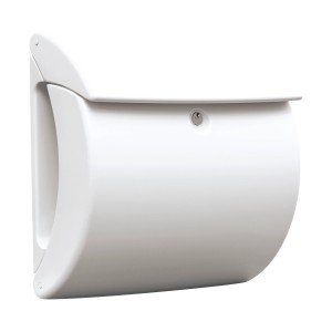 Burg Wächter Briefkasten Kiel 886, weißer Kunststoff mit Zeitungsfach.