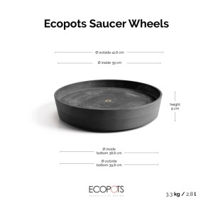 Ecopots Untersetzer Amsterdam Rollen Dunkelgrau 41,6 cm x 9 cm
