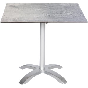 Acamp Acaplan Gartentisch, 80x80 cm, Grau-Cemento, mit Aluminiumgestell und HPL-Tischplatte.