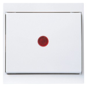 Kopp Kontrollschalter Malta, arktisweiß mit roter Glimmlampe für Schalter & Taster.