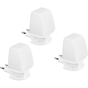 3er-Set LED-Nachtlichter mit warmweißem Licht für die Steckdose, zur Orientierung im Dunkeln.