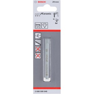 Bosch Diamantbohrer 6mm für Keramikfliesen, блискучий Fliesenbohrer für präzise Löcher.