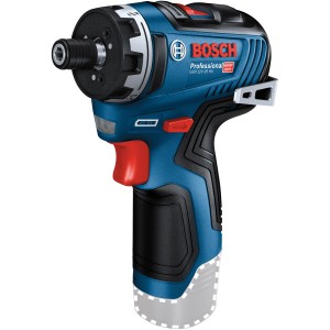 Bosch Professional Akku-Schlagbohrschrauber GSR 12V-35 Solo, blau/schwarz, mit Bit-Aufnahme und Gürtelclip.