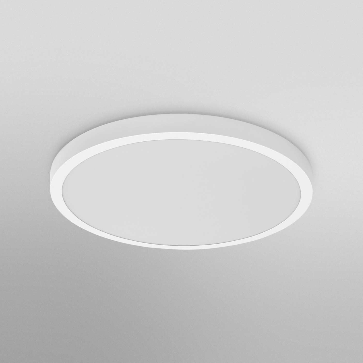 Weiße, runde Ledvance Smart+ WiFi Einbauleuchte Surface Downlight, Durchmesser 60 cm.