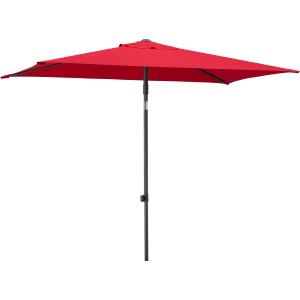 Roter Schneider Marktschirm, 240x140 cm, mit Knickfunktion für optimale Schattenausrichtung.