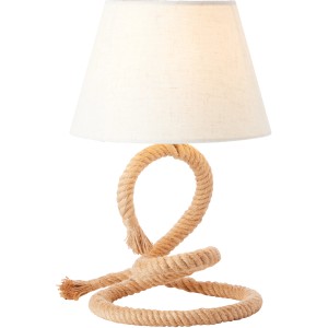 Weiße Brilliant Tischlampe Sailor mit Natur-Seilfuß für Wohn- und Schlafzimmer.