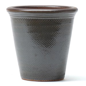 Grauer Kirschke Pflanztopf Python (Ø 24cm) mit Schlangenmuster für Innen & Außen.