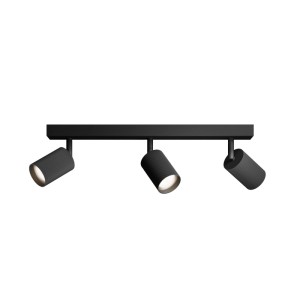 Schwarzer Philips Wyatt LED-Spot, 3-flammig, aus Aluminium, schwenkbar für Wand- oder Deckenmontage.