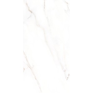 Bodenfliese Feinsteinzeug, glasiert und poliert, 60x120 cm, Marmor-Optik.