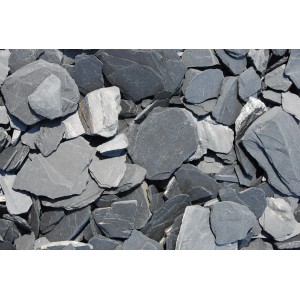 Schieferplättchen Graphit-Schwarz, 30-70mm, Zierkies für Gartenwege und Beete.