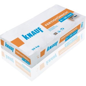 Sack Knauf Fertigtünich 6-30 mm, 25 kg Handputz auf Gipsbasis.