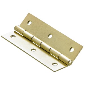 Hettich Scharnier, 100x50 mm, vermessingt, für Möbel und Modellbau.