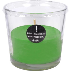 Kerzenglas Finca XXL in Grasgrün für den Außenbereich, 17x17x16 cm.