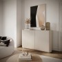 Selsey Sideboard Luvio, zweitürig, in Kaschmir-Ton mit abgerundeten Kanten und mattem Finish. Modernes Design für Stauraum.