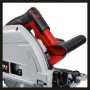 Einhell Tauchsäge TE-PS 165, Detailansicht. Handkreissäge mit rotem Griff und silbernem Gehäuse.