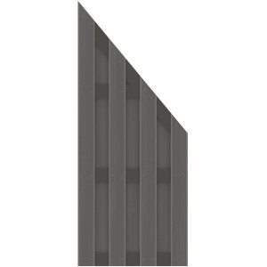 Sichtschutzelement Jumbo WPC Anthrazit Anschluss Alu-Riegel 74 cm x 179 / 90 cm