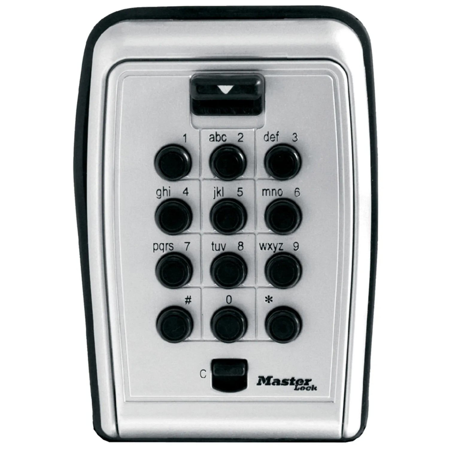 Master Lock Schlüsseltresor 5423EURD für Wandmontage, schwarz-grau, mit Zahlencode.
