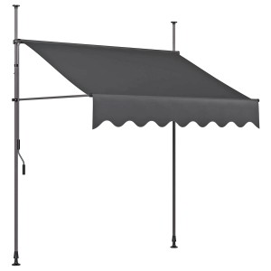 Anthrazit Klemmmarkise 300x300 cm von Garden Pleasure für Balkon oder Terrasse.