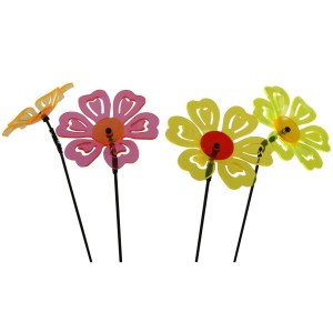 Deko-Gartenstecker Mohnblume Lichtspiel, Acrylglas, 75 cm, verschiedene Farben.