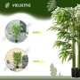 Künstlicher Bambusbaum 140 cm hoch im schwarzen Topf, mit grünen Blättern. Vielseitig für Innen & Außen.