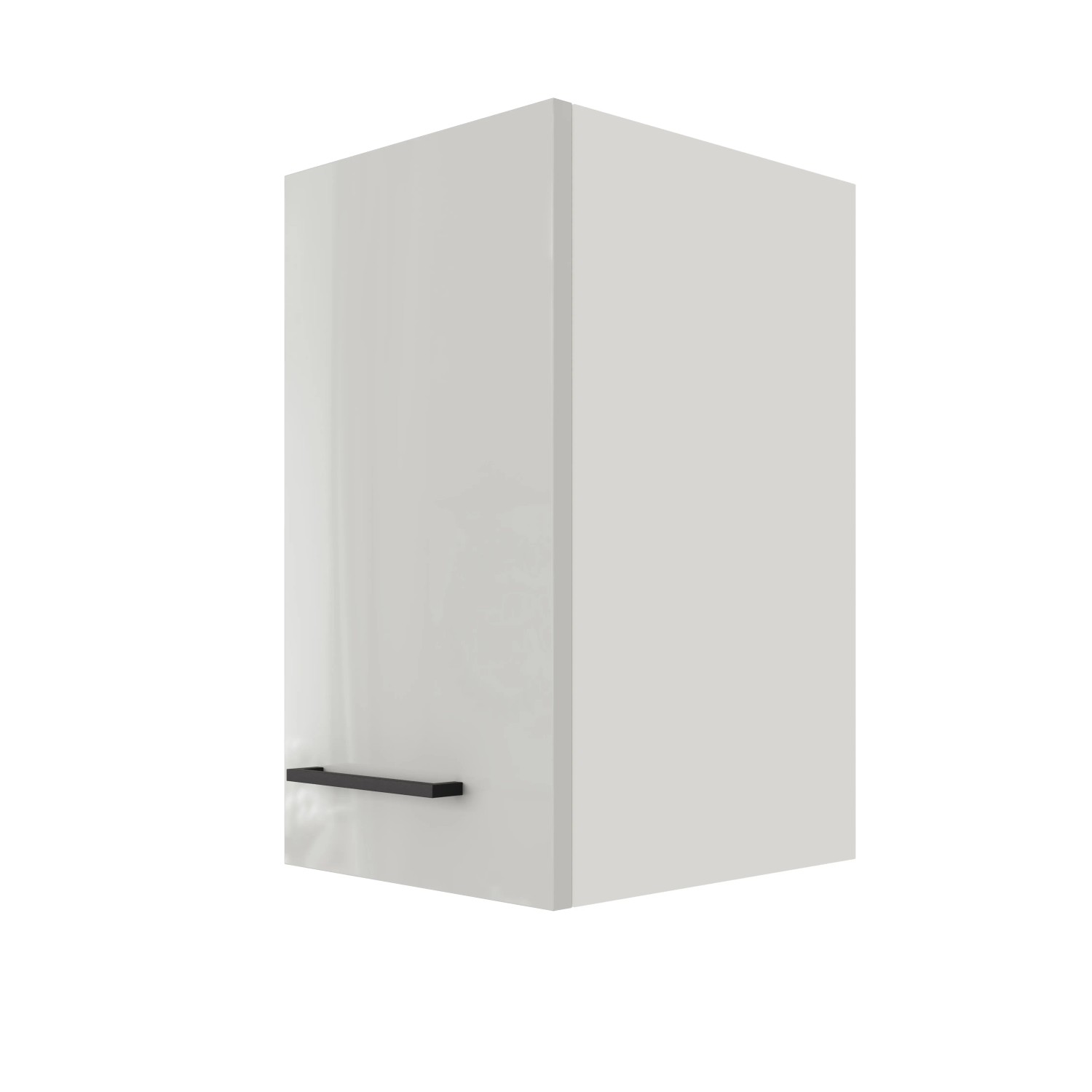 Flex-Well Oberschrank Lund, 30 cm, lichtgrau glänzend/rauchgrau, für die Küche.