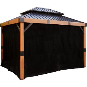 Sojag Pavillon Vorhänge Fontana 289 cm x 363 cm Schwarz