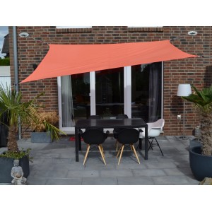 Floracord Vierecksonnensegel Terracotta 300 cm x 400 cm mit Regenschutz
