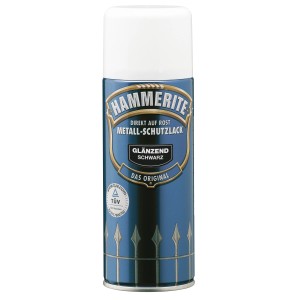 Hammerite Metall-Schutzlack-Spray, Schwarz Glänzend, 400ml Dose. Rostschutz und Lack in einem.