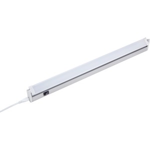 LED-Unterbauleuchte Slim-Line, silberfarben, 13 W, mit Kabel und Schalter.