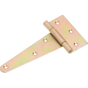 Gelb verzinktes Torband, 245x100mm, für Kistendeckel und Außeneinsatz. Scharnier mit Schraublöchern.