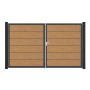 GroJa 2-flügeliges Tor Basicline Premium Asteiche Natur, 306x180cm, DIN Rechts, für Sichtschutzzäune.