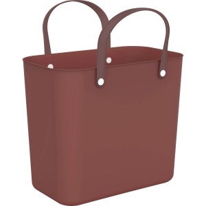 Rostrote Rotho Albula Multibag Style, 25 l Aufbewahrungsbox mit Tragegriffen.