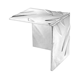 Eckschutz aus Aluminium, naturfarben, mit Riffelprägung, 35,5x35,5 mm.
