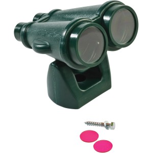 Grünes Axi Fernglas für Spielgeräte, mit Schraube und farbigen Linsen.