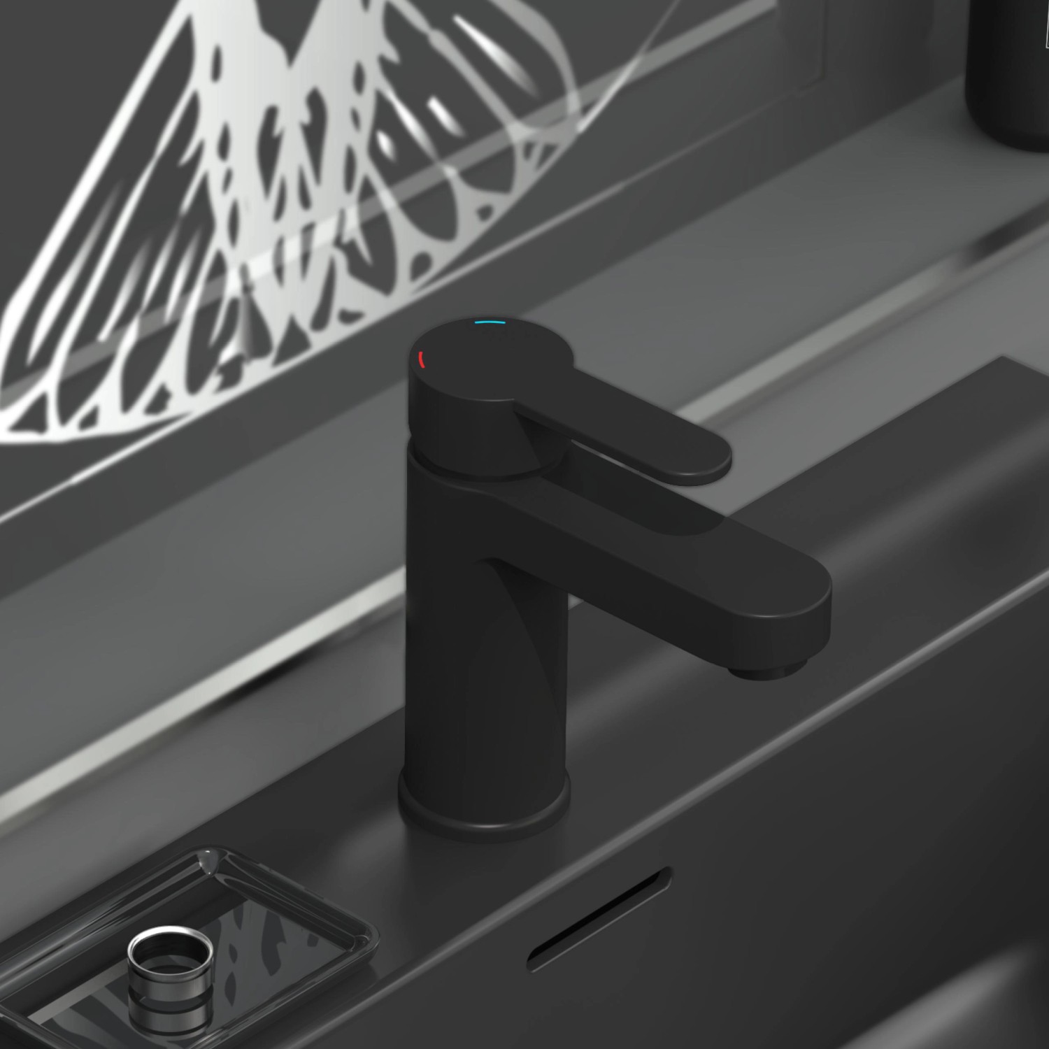 Schütte Waschtischarmatur Elephant, Schwarz-Matt. Elegante Armatur für Waschbecken im Bad.