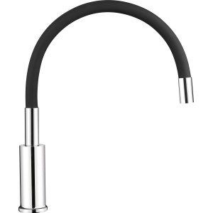 baliv Küchenarmatur KI-1100 Chrom-Schwarz mit flexiblem, schwenkbarem Auslauf.