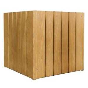 Quadratischer, lackierter Pflanzkasten Quadra, 34x34x32 cm, Naturholz-Optik für Innen & Außen.