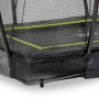 Detailaufnahme: Schwarzes EXIT Silhouette Bodentrampolin (153x214 cm) mit Sicherheitsnetz.