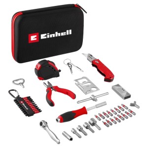 Einhell Werkzeug Adventskalender: 24-teiliges Set mit Bits, Schraubendreher, Zange, Maßband, Messer in robuster Tasche.