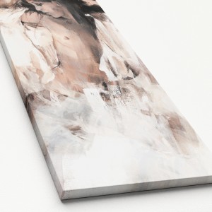 Leinwandbild Haenraets Painted Lovely II, 77x27cm, abstrakte Malerei in Beige-, Braun- und Weißtönen.