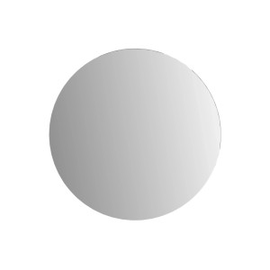 Runder Kristall Sanitärspiegel Plato, 60 cm Durchmesser, mit C-Kante für Bad oder WC.