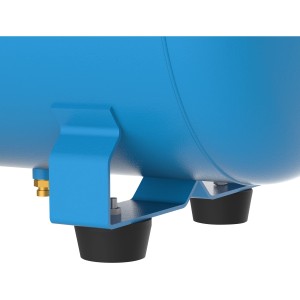 Detailaufnahme: Blauer Güde Kompressor 260/10/50 mit Gummifüßen für sicheren Stand.