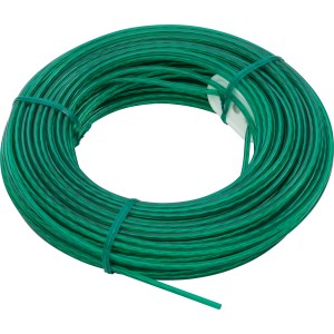 Grüne Wäscheleine mit Stahleinlage, 30m, aufgerollt für Wäscheständer.