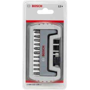 Bosch Schrauberbit-Set Pro Extra Hart, 11-teilig mit Halter in grauer Verpackung.