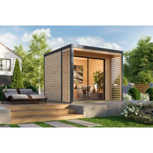 Karibu Gartenhaus Flavio A Natur-Anthrazit