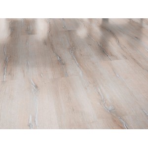 Laminatbodenmuster Excellent Eiche Luna, helles Holzdekor mit Maserung.