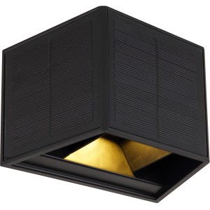 Schwarze Globo LED-Solarleuchte für die Wand, 15,4 cm, mit verstellbarem Lichtkegel.