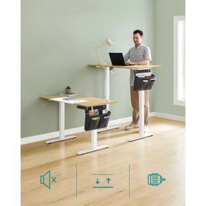 Songmics Schreibtisch Balok Höhenverstellbar 120 cm Eiche-Weiß