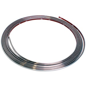 Eufab Chrom Zierleiste, 3,65 m, silberfarben, flexibel und selbstklebend für den Innen- und Außenbereich.