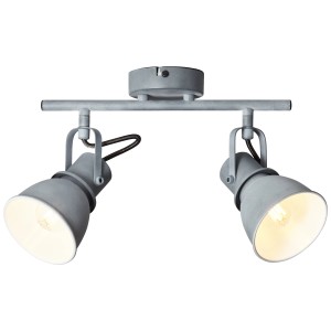 Brilliant Spot Bogart, 2-flammig, betongrau. Deckenleuchte im Industrie-Stil für flexible Beleuchtung.